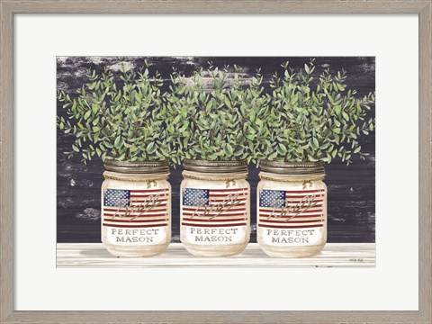 Framed Patriotic Glass Jar Trio II Print