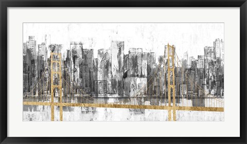 Framed Golden Bridge Panorama Print