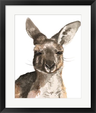 Framed Kangaroo Portrait I Print