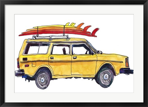 Framed Surfin&#39; Wheels V Print