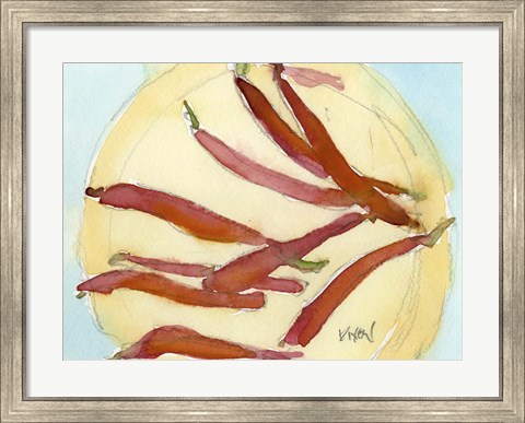 Framed Peppers on a Plate I Print
