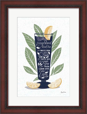 Framed Fruity Cocktails II Navy Print