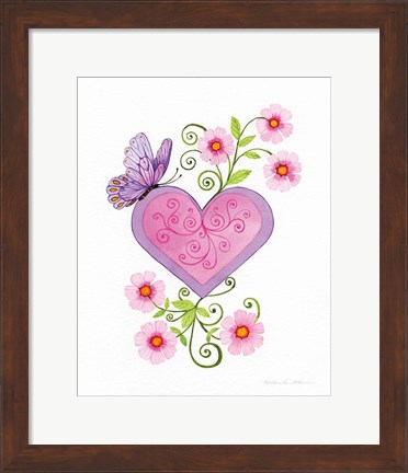 Framed Hearts and Flowers IV Print