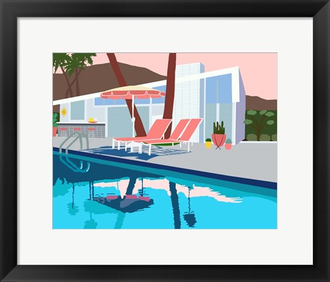 Framed Pool Lounge I Print