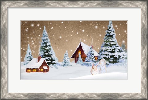 Framed Christmas Village Print