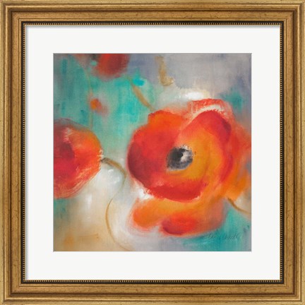 Framed Scarlet Poppies in Bloom II Print