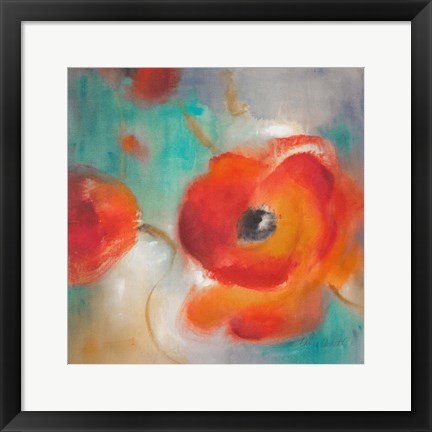 Framed Scarlet Poppies in Bloom II Print