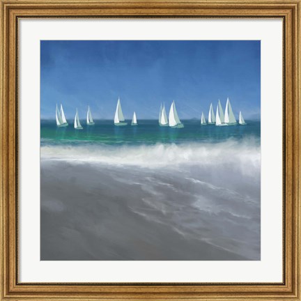 Framed Harbor Sailing Print