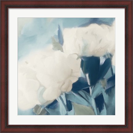 Framed White Roses II Print