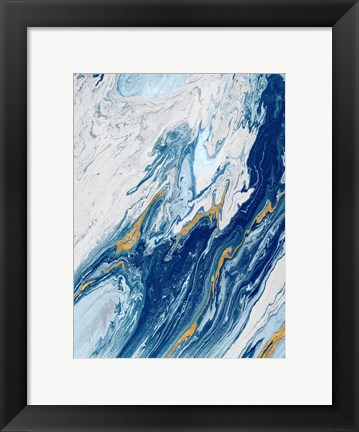 Framed Beach Blue Waves Print