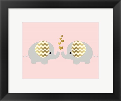 Framed Baby Ele Love Print