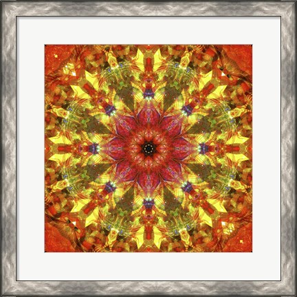 Framed Colorful Kaleidoscope 9 Print