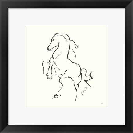 Framed Line Horse I Print