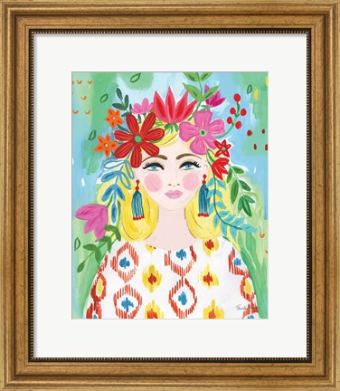 Framed Boho Girl I Print