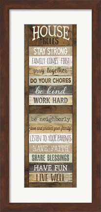 Framed House Rules Print