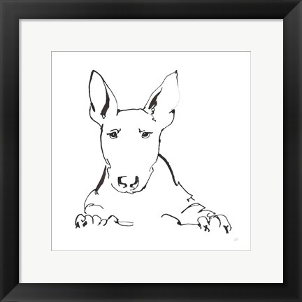 Framed Line Dog Bull Terrier Print