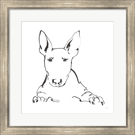 Framed Line Dog Bull Terrier Print