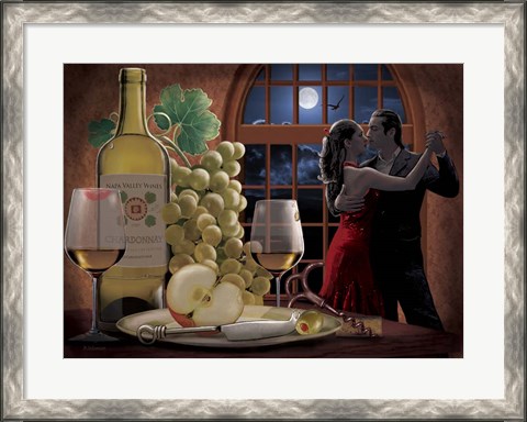 Framed Chardonnay And Moonlight Print