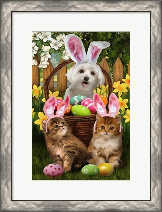 Framed Easter Bunnies in Training Print