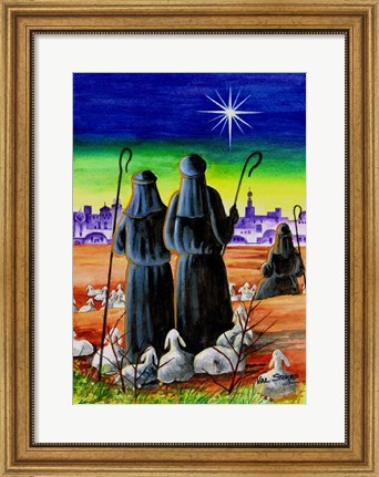 Framed While Shepherds Watch Print