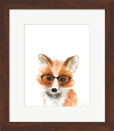 Framed Fox in Glasses Print