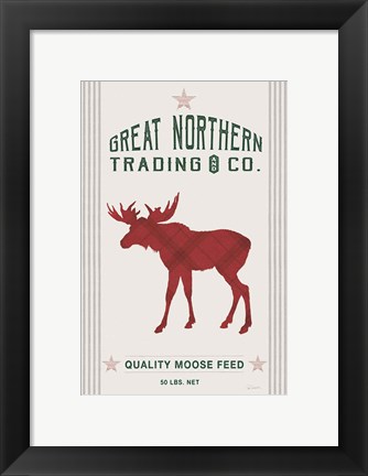 Framed Northern Trading Moose Feed v2 Print