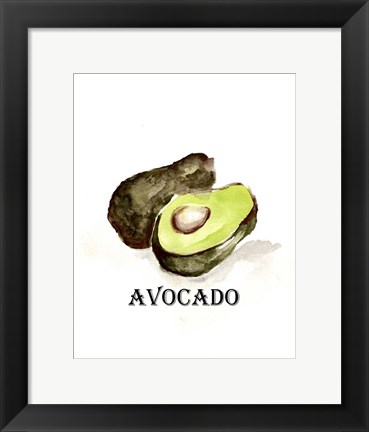 Framed Veggie Sketch II-Avocado Print
