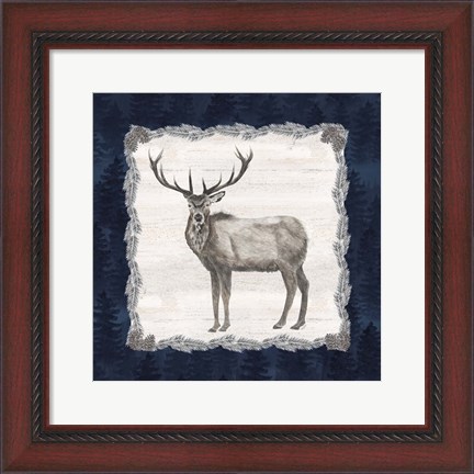 Framed Blue Cliff Mountains III-Elk Print