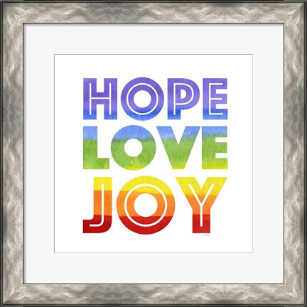 Framed Rainbows VII-Hope Love Joy Print