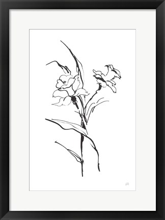 Framed Line Daffodil Print
