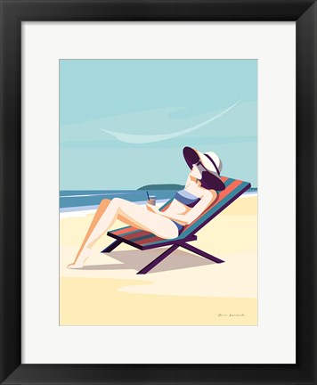Framed South Beach Sunbather II Print