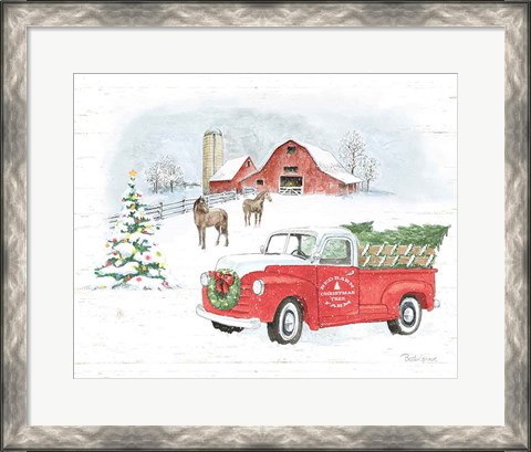 Framed Farmhouse Holidays V Truck Print