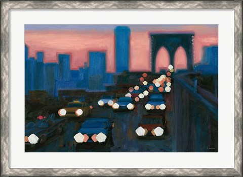 Framed Brooklyn Bridge Evening Print
