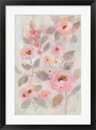 Framed Expressive Pink Flowers II Print