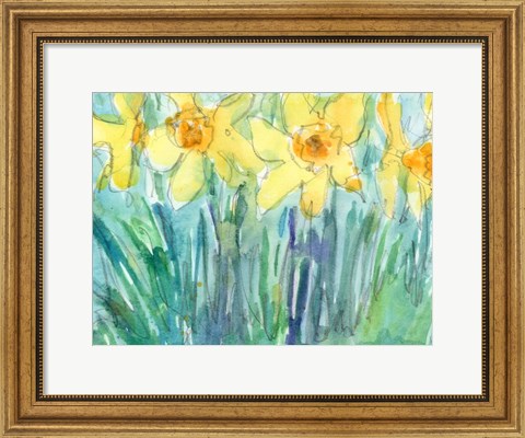 Framed Daffodil Blooms I Print