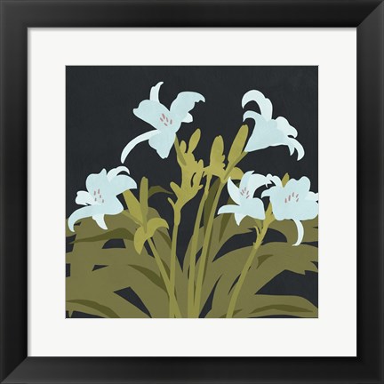 Framed Garden Lilies II Print