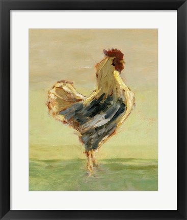 Framed Sunlit Rooster I Print