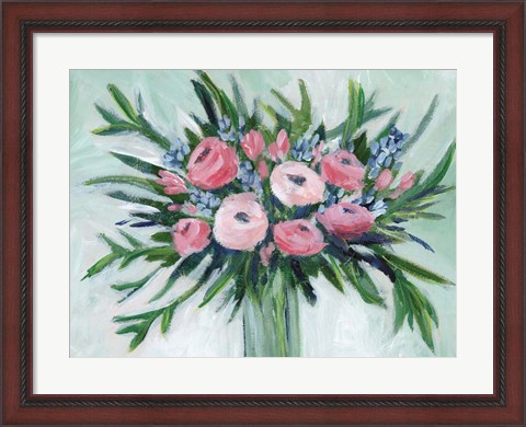 Framed Pink Rosette Bouquet II Print