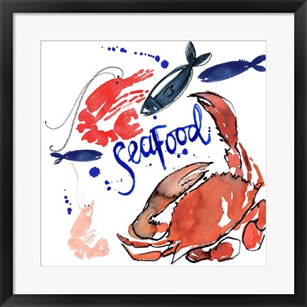 Framed Fruits De Mer II Print