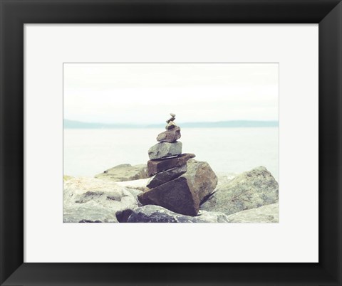 Framed Bay Rocks II Print