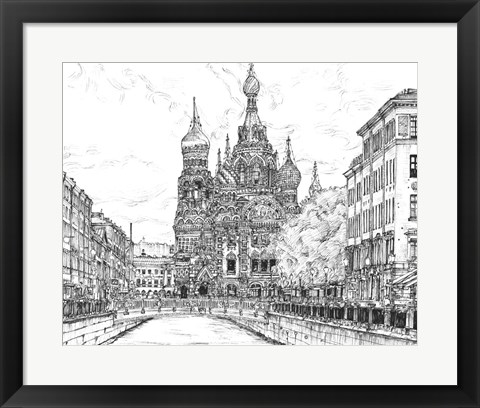 Framed Russia in Black &amp; White II Print
