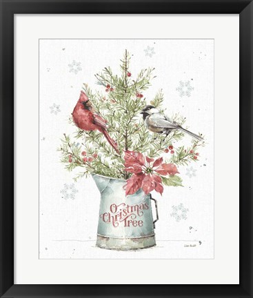 Framed Christmas Weekend II with Chickadee Print