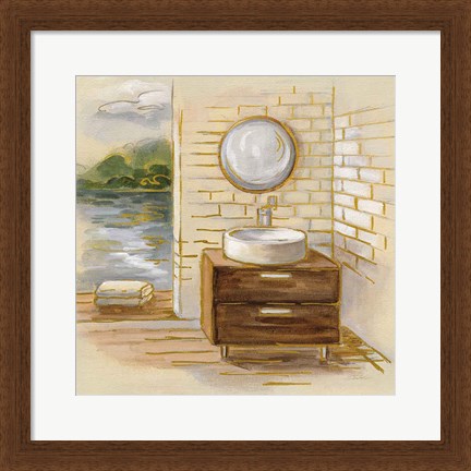 Framed Spa by the Lake I Print