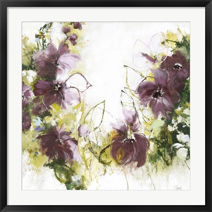 Framed Flower Blush 1 Print
