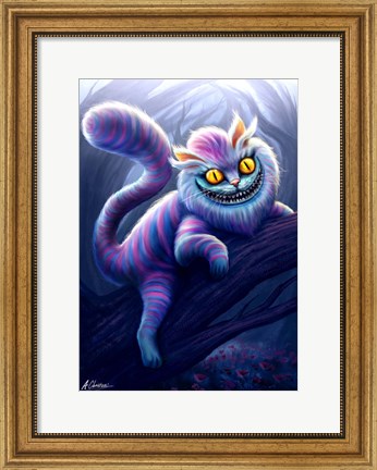 Framed Chesshire Cat Print