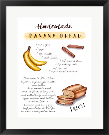 Framed Banana Bread Recipe Print