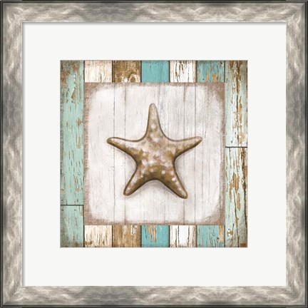 Framed Starfish on Beach Print