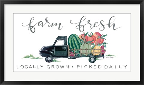 Framed Farm Fresh Produce Truck Print