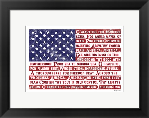 Framed America the Beautiful Flag Print