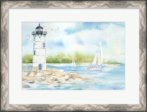 Framed East Coast Lighthouse landscape I Print